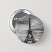 Black & White Eiffel Tower Paris Frankreich Button (Vorne & Hinten)