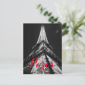 Black & White Eiffel Tower Paris Frankreich Classi Postkarte (Stehend Vorderseite)