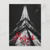 Black & White Eiffel Tower Paris Frankreich Classi Postkarte (Vorderseite)