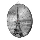 Black & White Eiffel Tower Paris Frankreich Dartscheibe (Vorderseite rechts)