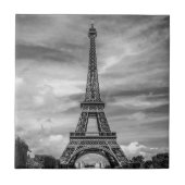 Black & White Eiffel Tower Paris Frankreich Fliese (Vorderseite)
