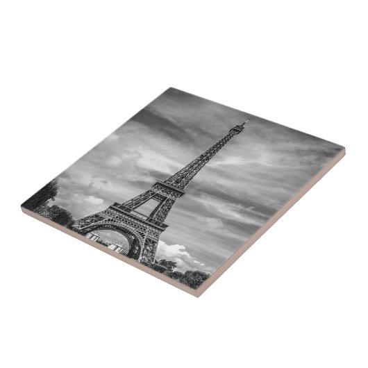 Black & White Eiffel Tower Paris Frankreich Fliese (Seite)