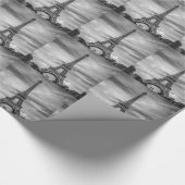 Black & White Eiffel Tower Paris Frankreich Geschenkpapier (Ecke)