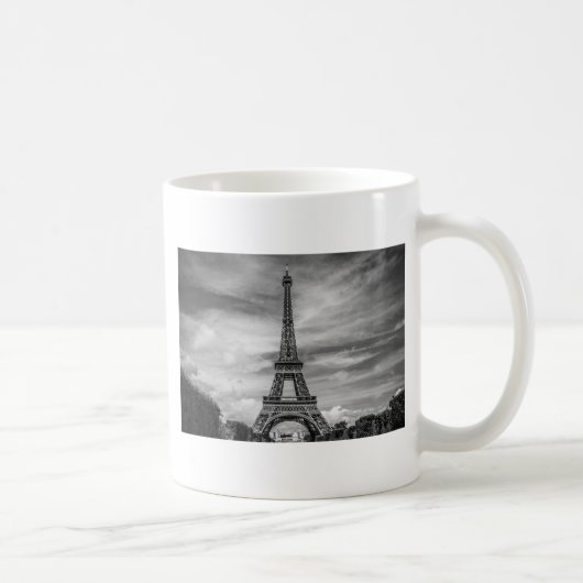 Black & White Eiffel Tower Paris Frankreich Kaffeetasse (Rechts)