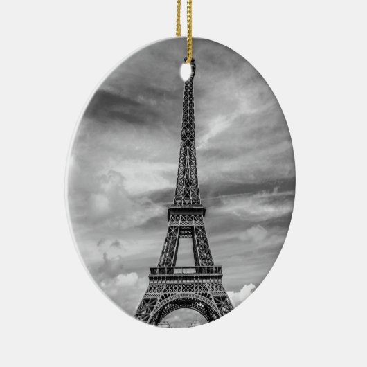 Black & White Eiffel Tower Paris Frankreich Keramik Ornament (Rechts)