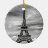 Black & White Eiffel Tower Paris Frankreich Keramik Ornament (Vorne)