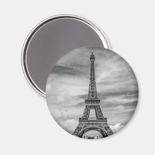 Black & White Eiffel Tower Paris Frankreich Magnet (Vorderseite/Rückseite)