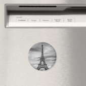 Black & White Eiffel Tower Paris Frankreich Magnet (In Situ (Geschirrspüler))