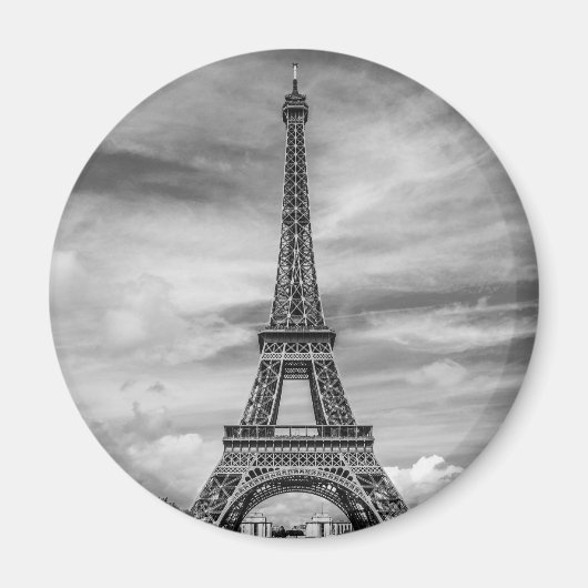 Black & White Eiffel Tower Paris Frankreich Magnet (Vorne)