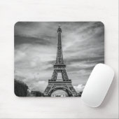 Black & White Eiffel Tower Paris Frankreich Mousepad (Mit Mouse)