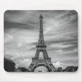 Black & White Eiffel Tower Paris Frankreich Mousepad (Vorne)