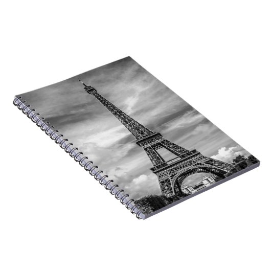 Black & White Eiffel Tower Paris Frankreich Notizblock (Rechte Seite)