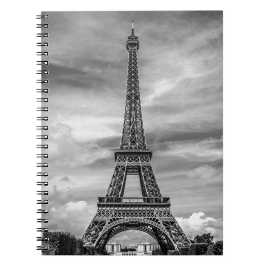 Black & White Eiffel Tower Paris Frankreich Notizblock (Vorderseite)