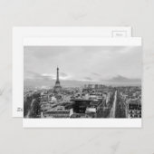Black&White: Eiffel Tower, Paris, Frankreich Postkarte (Vorne/Hinten)