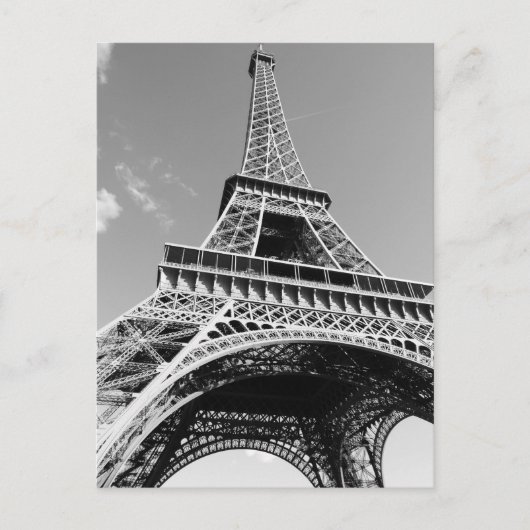 Black & White Eiffel Tower Paris Frankreich Postkarte (Vorderseite)
