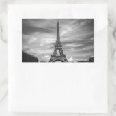 Black & White Eiffel Tower Paris Frankreich Rechteckiger Aufkleber (Tasche)