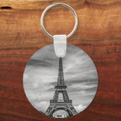 Black & White Eiffel Tower Paris Frankreich Schlüsselanhänger (Vorderseite)