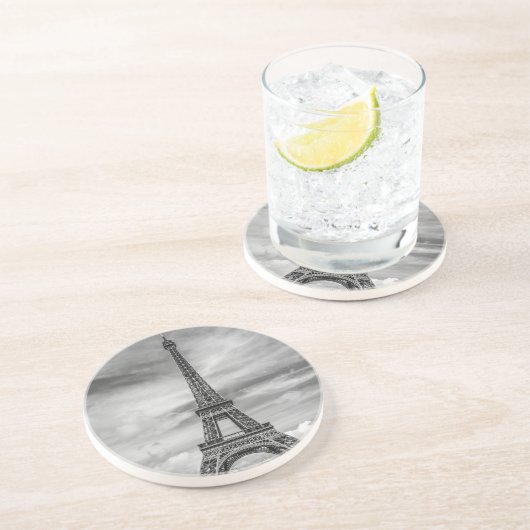 Black & White Eiffel Tower Paris Frankreich Untersetzer (Seite)
