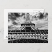 Black & White Eiffel Tower Paris Französisch Reise Postkarte (Vorne/Hinten)