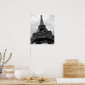 Black & White Eiffel Tower Paris Poster (Küche)