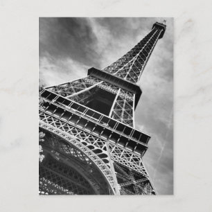 Black & White Eiffel Tower Paris Postkarte