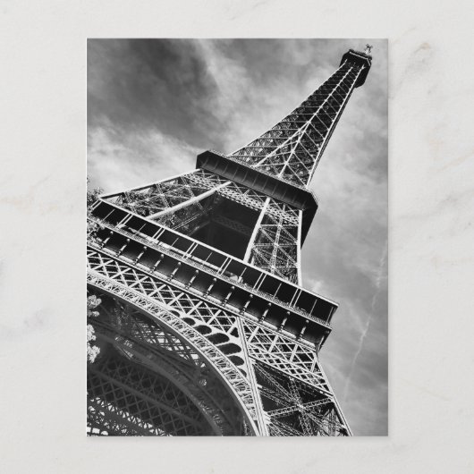 Black & White Eiffel Tower Paris Postkarte (Vorderseite)