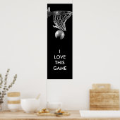 Black & White Einzigartiges Basketball Art Poster (Küche)