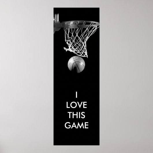 Black & White Einzigartiges Basketball Art Poster (Vorne)
