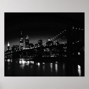Black & White Einzigartiges New Yorker Nachtposter Poster