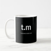 Black & White Elegant Minimal Monogram Coffee Kaffeetasse (Links)