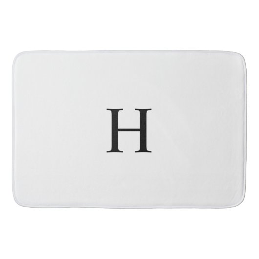 Black White Elegant Modern Monogram Badematte (Vorderseite)
