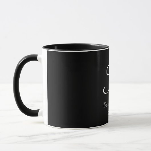 Black & White Elegant Monogram Initial Name  Tasse (Links)