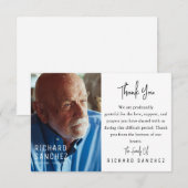 Black & WHITE Elegant Photo Funeral Dankeskarte (Vorne/Hinten)