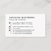 Black White Elegant Professional Visitenkarte (Vorderseite)