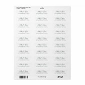 Black White Elegant Script Return Address Label (Vorne)