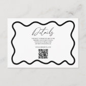 Black White Elegant Wavy Border Wedding Details Begleitkarte (Vorderseite)