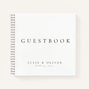 Black & White Elegant Wedding Guest Book Notizblock