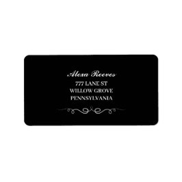 Black & White Elegant Wedding Return address Adressaufkleber