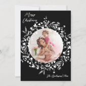 Black & White Elegante Boho Wildblume Weihnachten (Vorderseite)