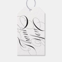 Black & White Elegante Kalligraphie Vielen Dank Geschenkanhänger