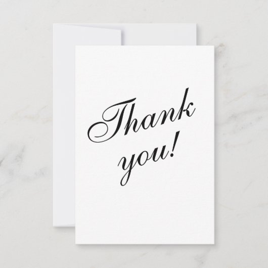 Black & White Elelgant Minimalistisch Dankeschön K RSVP Karte (Vorderseite)