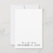 Black & White Elelgant Minimalistisch Dankeschön K RSVP Karte (Rückseite)