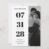 Black & White Enchanting and Delicate Simple Photo Save The Date (Vorderseite)