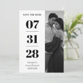 Black & White Enchanting and Delicate Simple Photo Save The Date (Stehend Vorderseite)