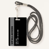 Black & White Event VIP All Access Pass Event ID Ausweis (Rückseite mit Schlüsselband)