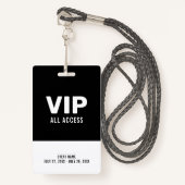 Black & White Event VIP All Access Pass Event ID Ausweis (Vorderseite mit Schlüsselband)