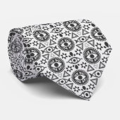 Black & White Evil Eye Neck Tie Krawatte (Gerollt)