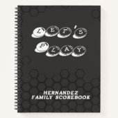 Black White Family Name Board Game Scorebook Notizblock (Vorderseite)