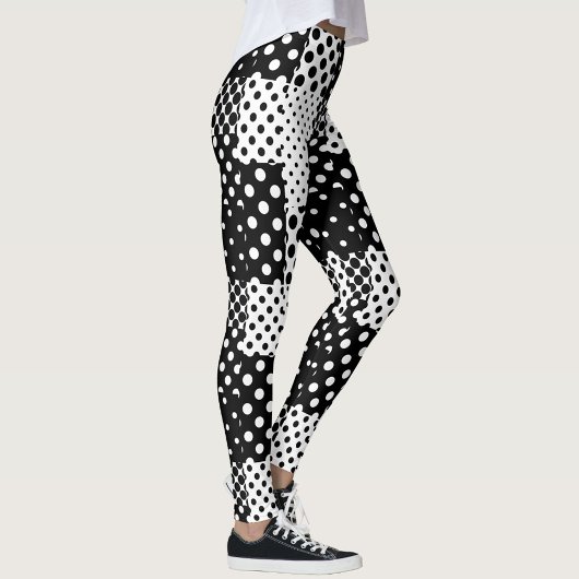 Black White Fashion Polka Dots Style Design Leggings