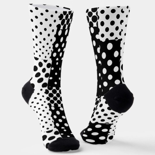 Black White Fashion Polka Dots Style Design Socken